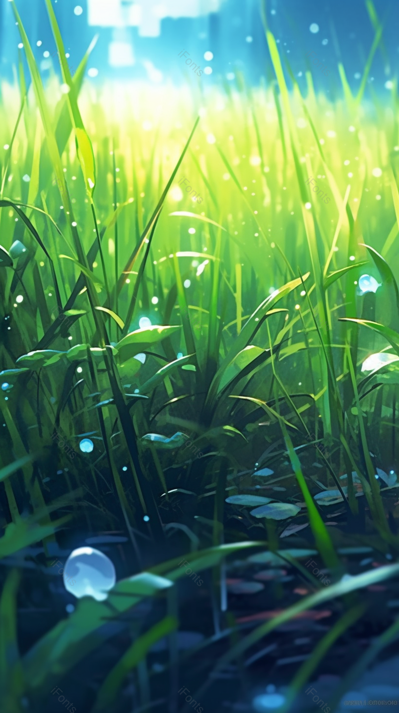 绿色小麦插画清新唯美背景农业麦田田园乡村风景壁纸图草地露珠图片,插画/手绘图,插画/手绘图库,插画/手绘图下载,插画/手绘